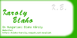 karoly blaho business card